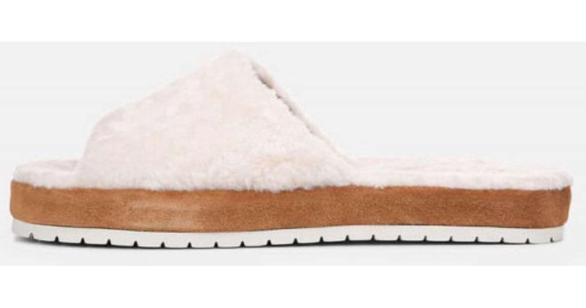 Vince kalina shearling and suede slides clearance