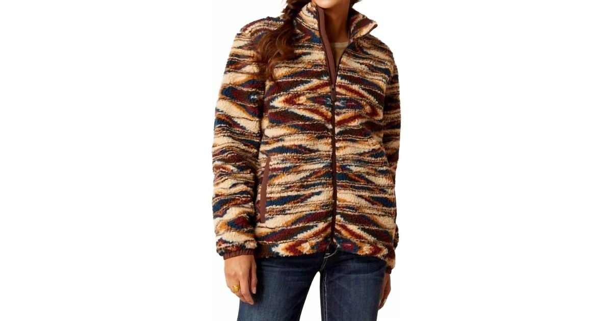 Ariat Pattern Designs Ariat Chimayo Fleece Jacket in Black | Lyst