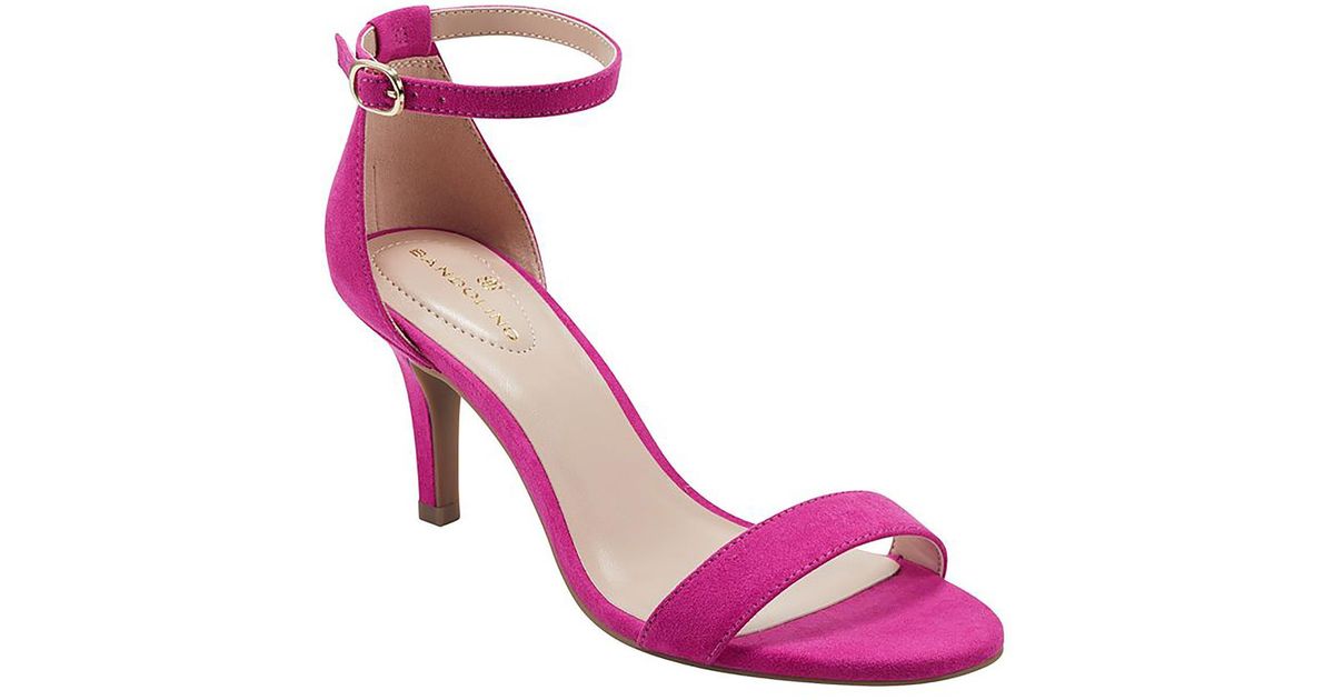 Bandolino Madia Microsuede Ankle Strap Heels in Pink | Lyst