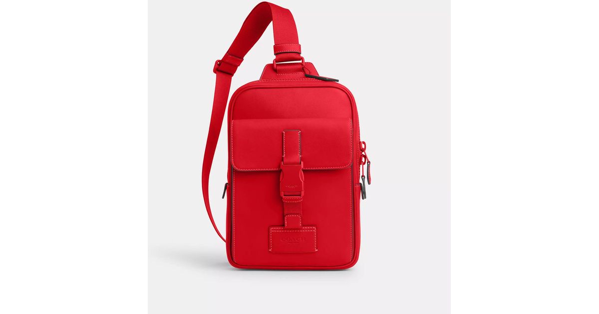 COACH Track Pack in Red | Lyst
