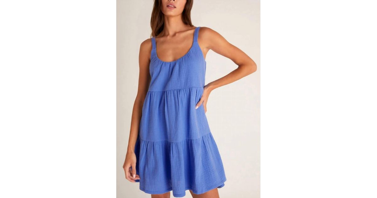 Z Supply Cotton Danny Gauze Mini Dress in Blue Lyst