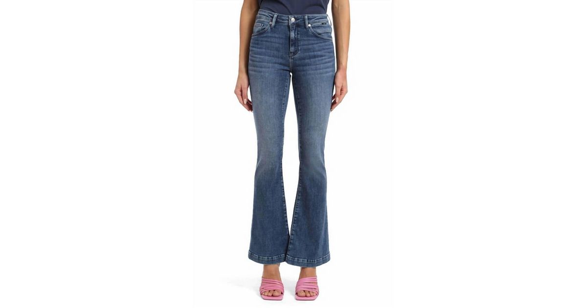 Mavi Sydney Wide Leg Flare Jeans in Blue | Lyst