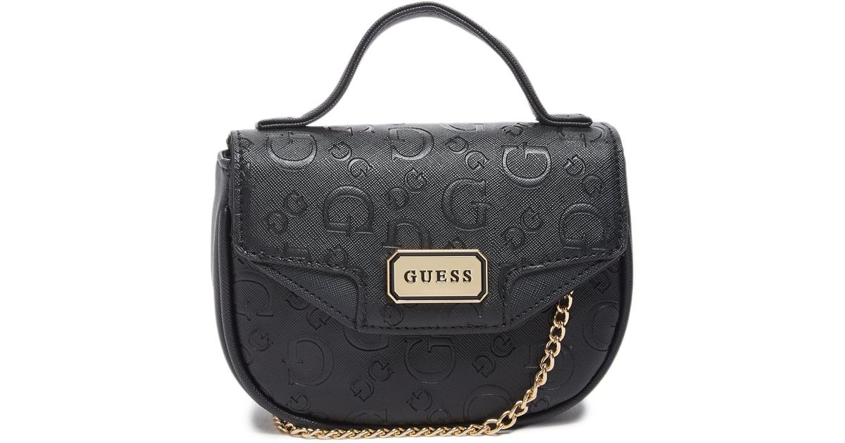Guess Factory Nora Mini Top Handle Crossbody in Black Lyst