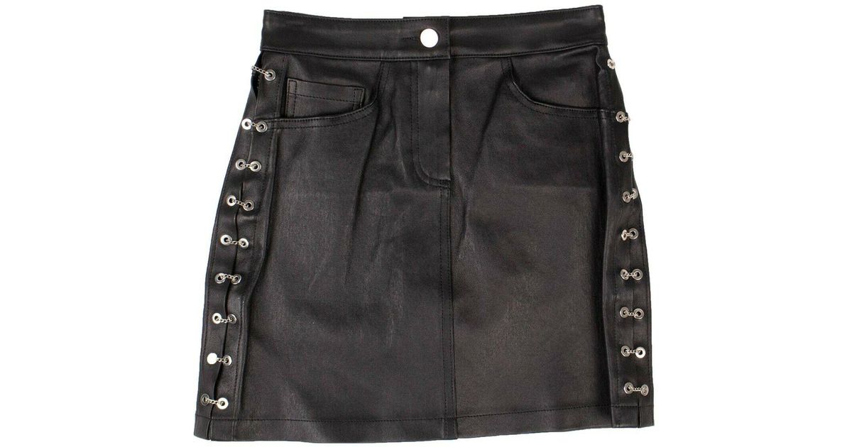 Amiri Leather Chain Mini Skirt in Black | Lyst