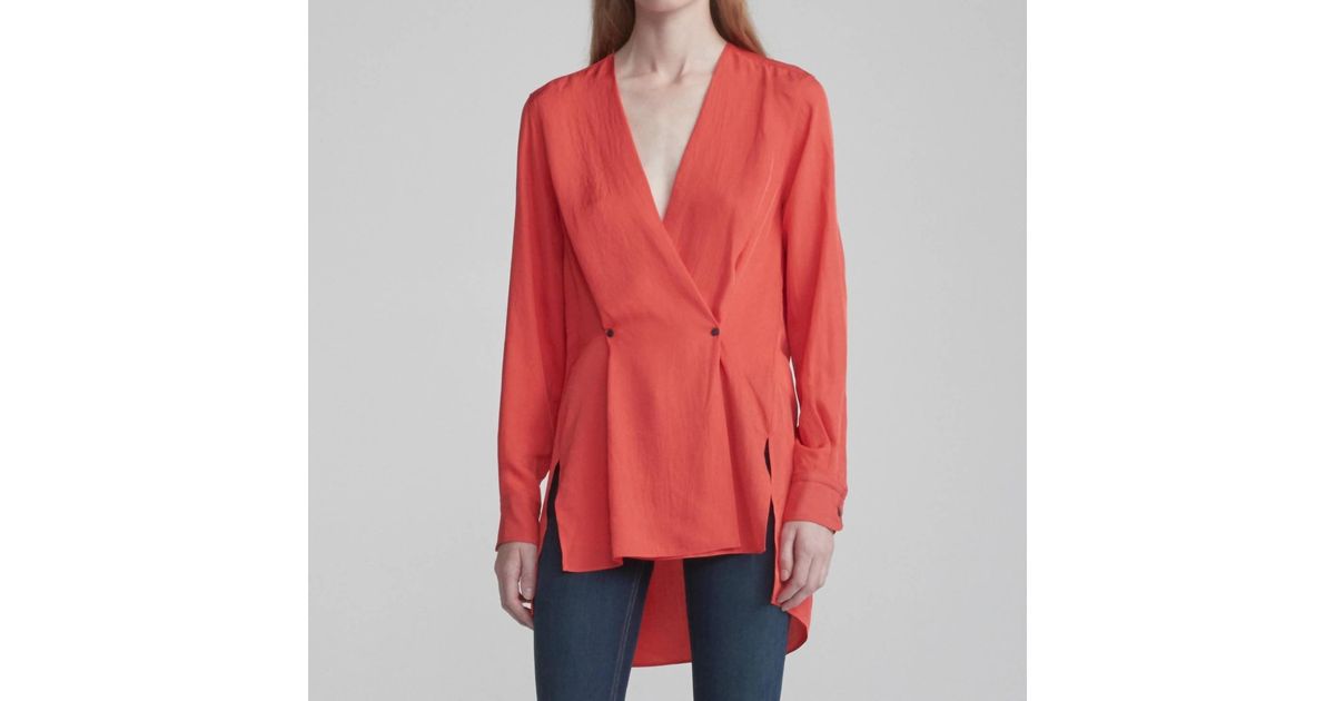 Rag & Bone Debbie Top in Red | Lyst