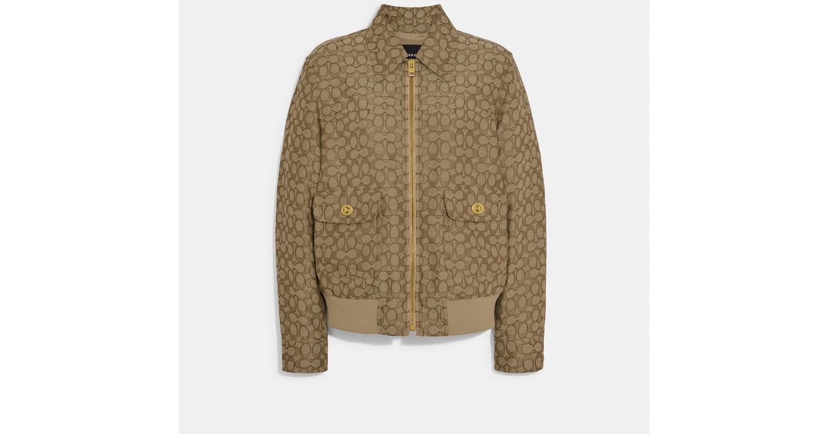 Coach Outlet Signature Jacquard Bomber in Natural