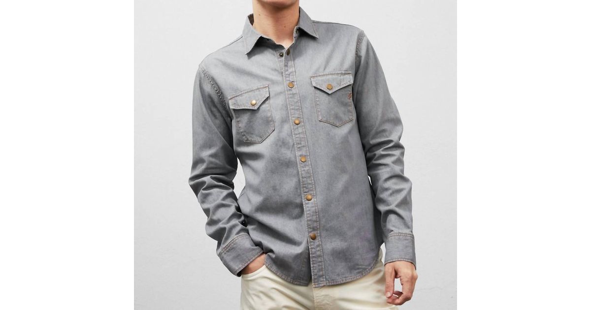 Billy Reid Men's Double Dye Denim Slim Shirt