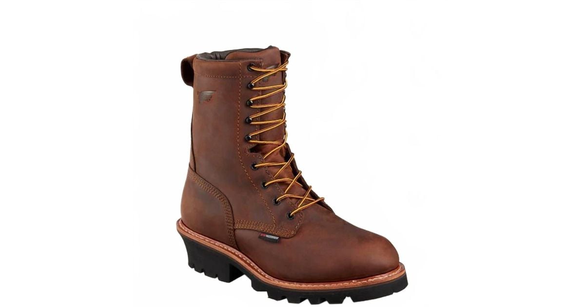 Red‎ Wing Logger Max Boots Mens 9D Brown Leather Insulated Safety Toe Rugged VTG Red Wing Loggermax! A men main image 2