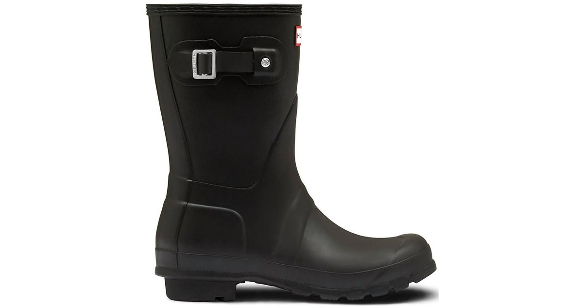 HUNTER Original Short Rain Boot In Black Matte Lyst