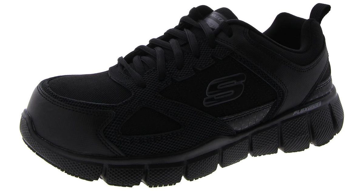 black leather slip resistant shoes