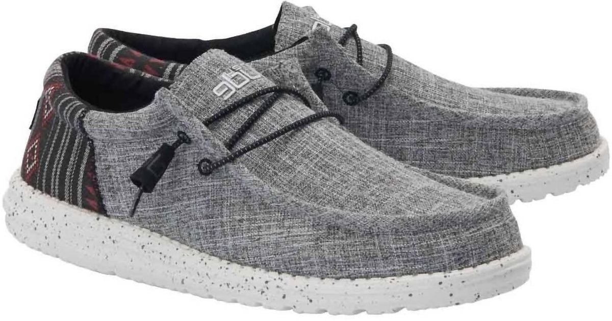 Hey Dude Wally Funk Jacquard Slipon Shoes In Black Aztec in Gray for