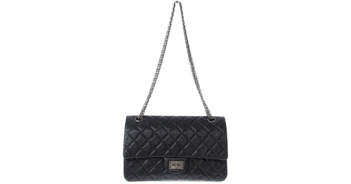 Chanel 2.55 Leather Shoulder Bag (pre-owned) in Black