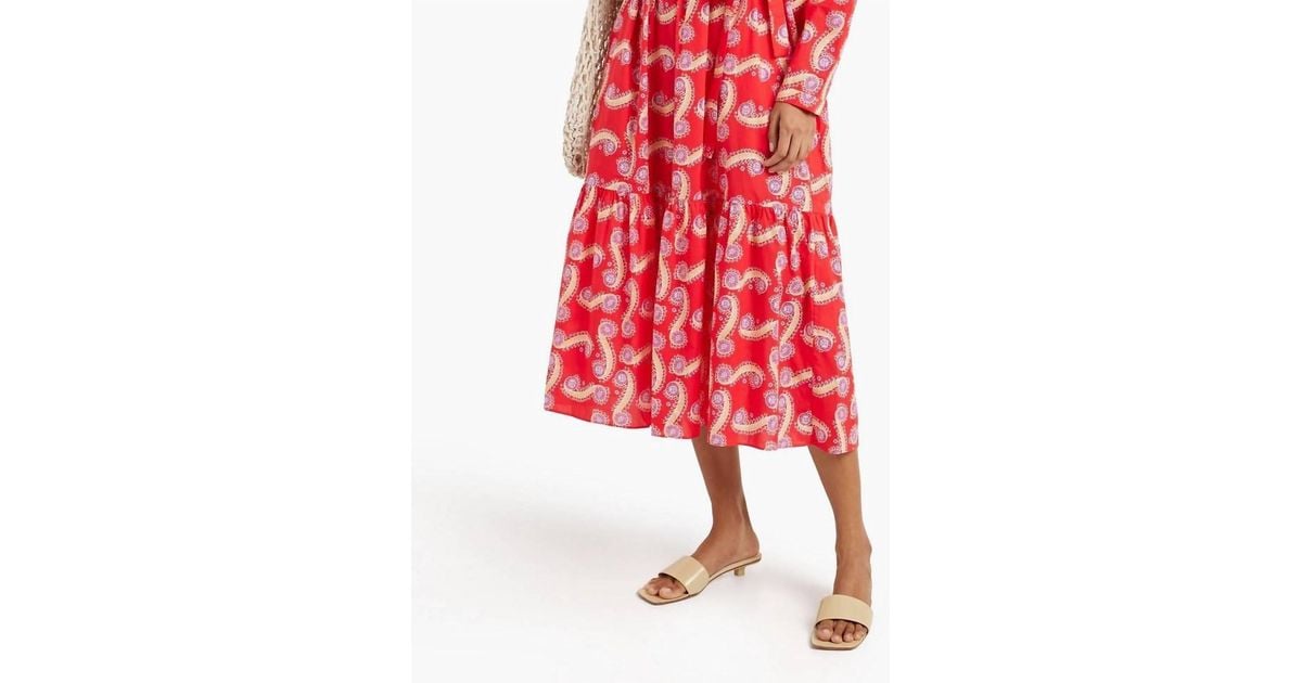 Saloni Alexia Cotton Lawn Dress in Red Lyst