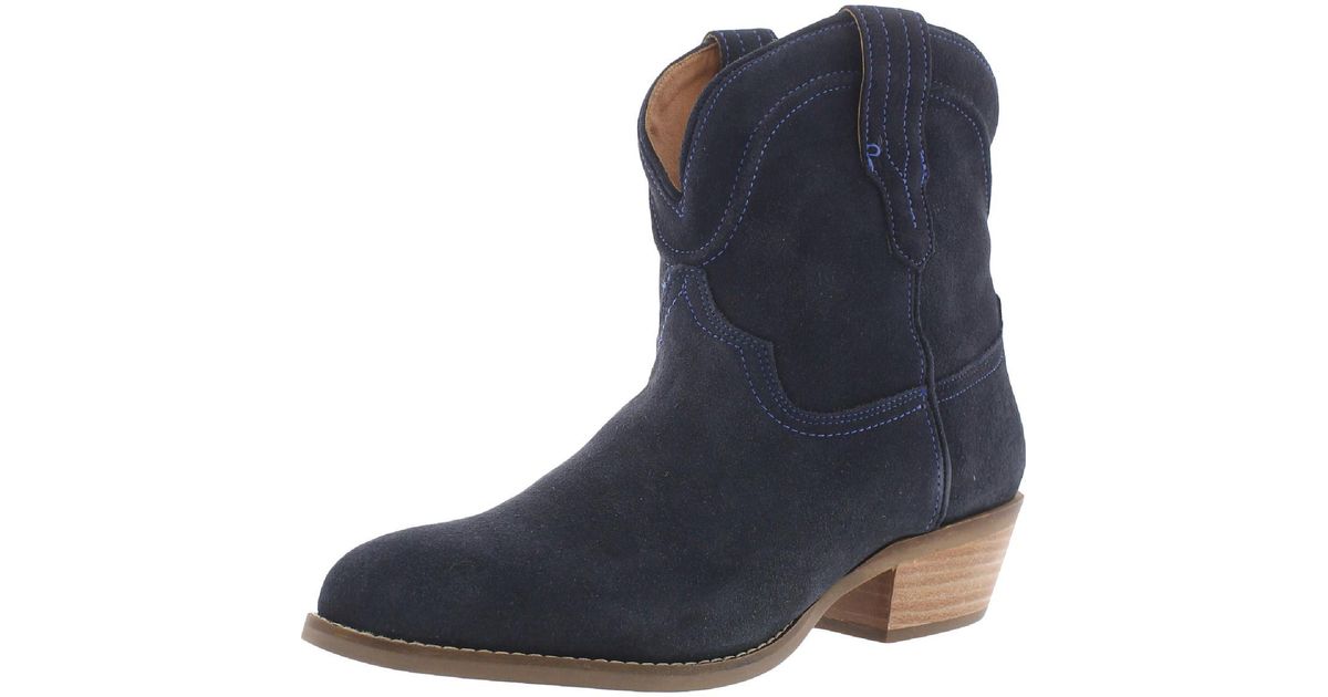 Dingo Tumbleweed Suede Block Heel Cowboy, Western Boots in Blue Lyst