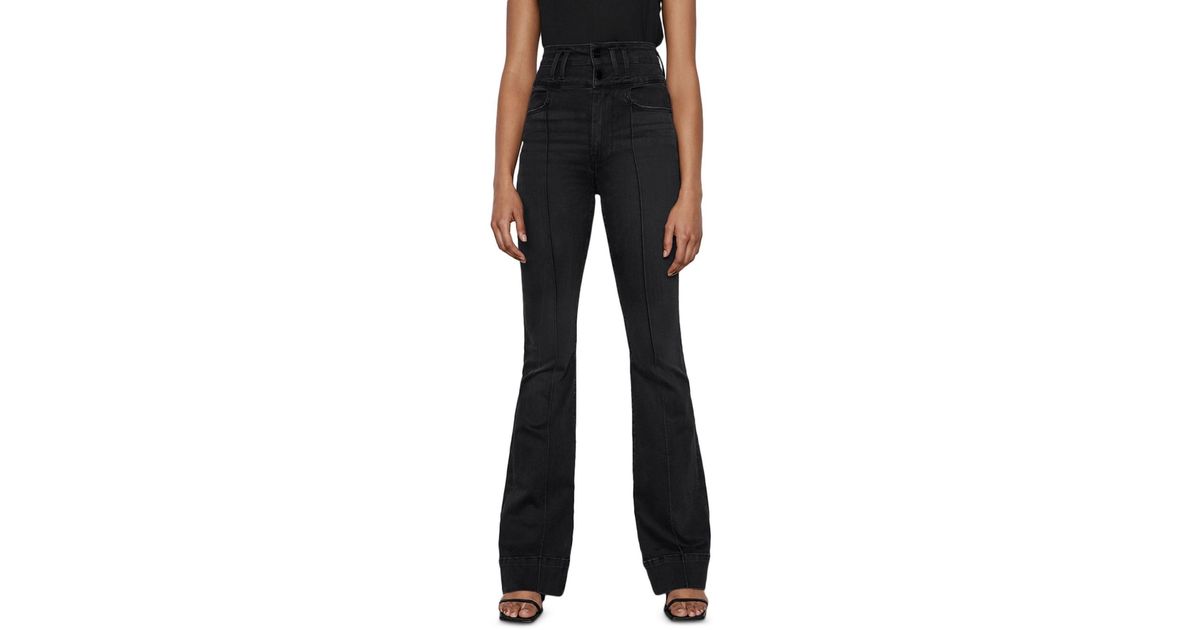 FRAME Kerry Le Catroux Denim Dark Wash Flare Jeans in Black Lyst