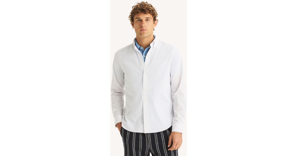 nautica slim fit white dress shirt Nautica Men's Dress Shirt - Performance Super Shirt - Slim Fit (White, XL 17-17.5 34/35)