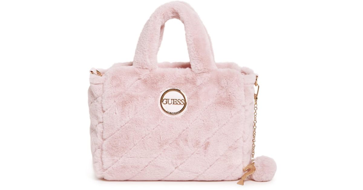 Guess Factory Jodie Faux-fur Tote in Pink | Lyst
