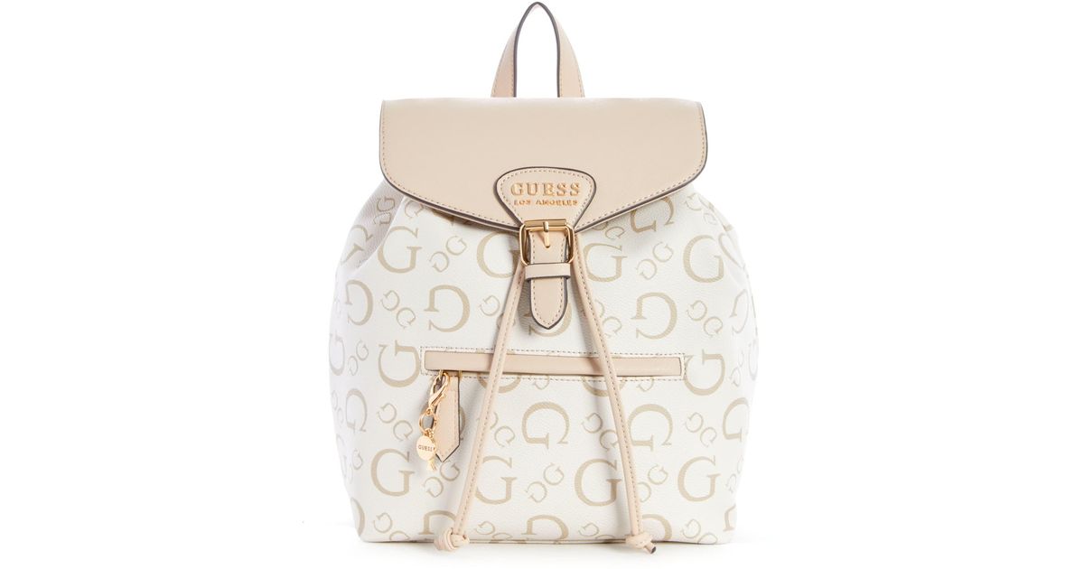 Guess Factory Luella G Logo Backpack in White Lyst