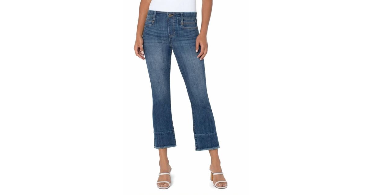 Liverpool Jeans Company Gia Glider Crop Flare in Blue | Lyst