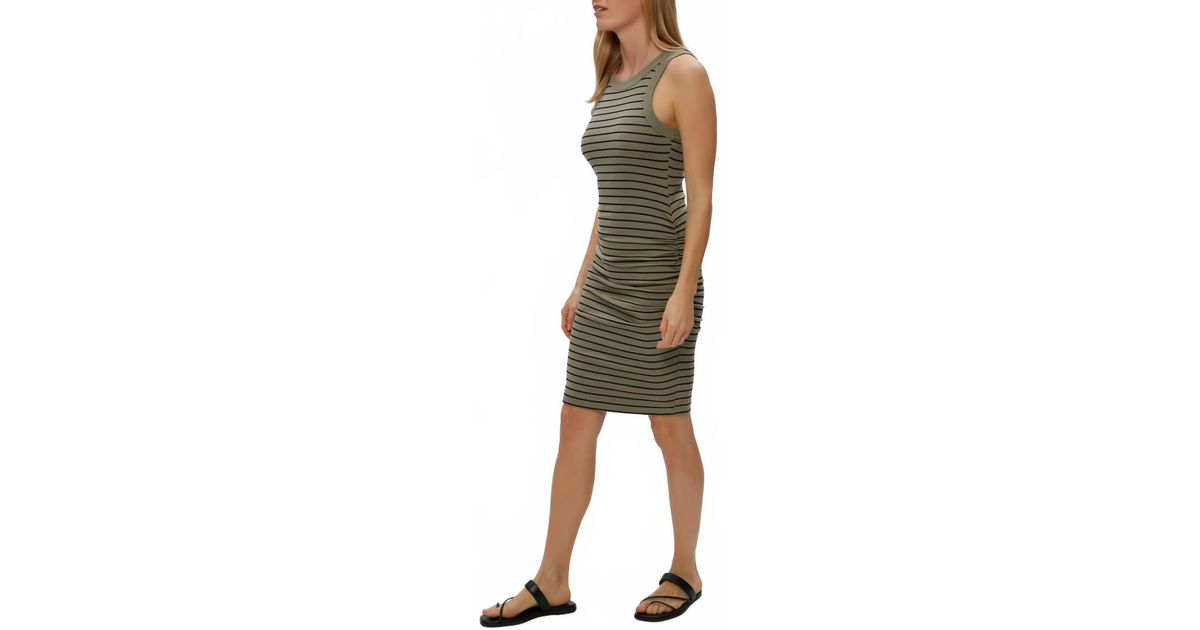 Michael Stars Demi Ruched Midi Dress in Green | Lyst