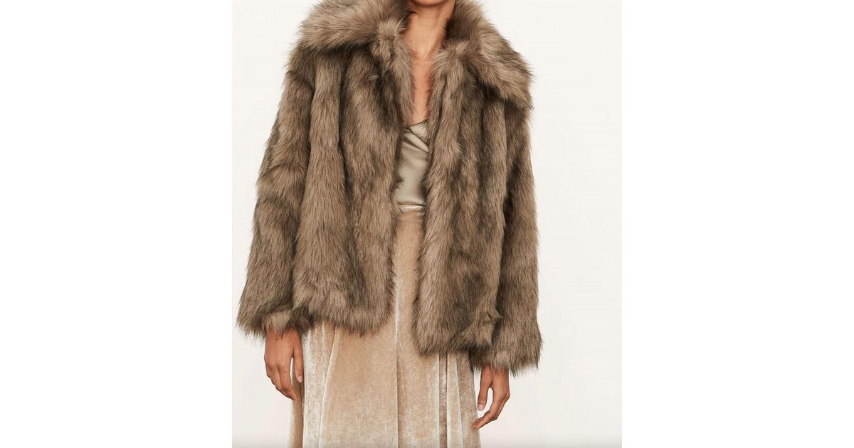 Vince Luxe Faux Fur Jacket in Brown Lyst