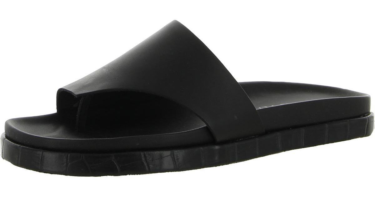 Donald J Pliner Lylaa Leather Cushioned Footbed Slide Sandals in Black ...