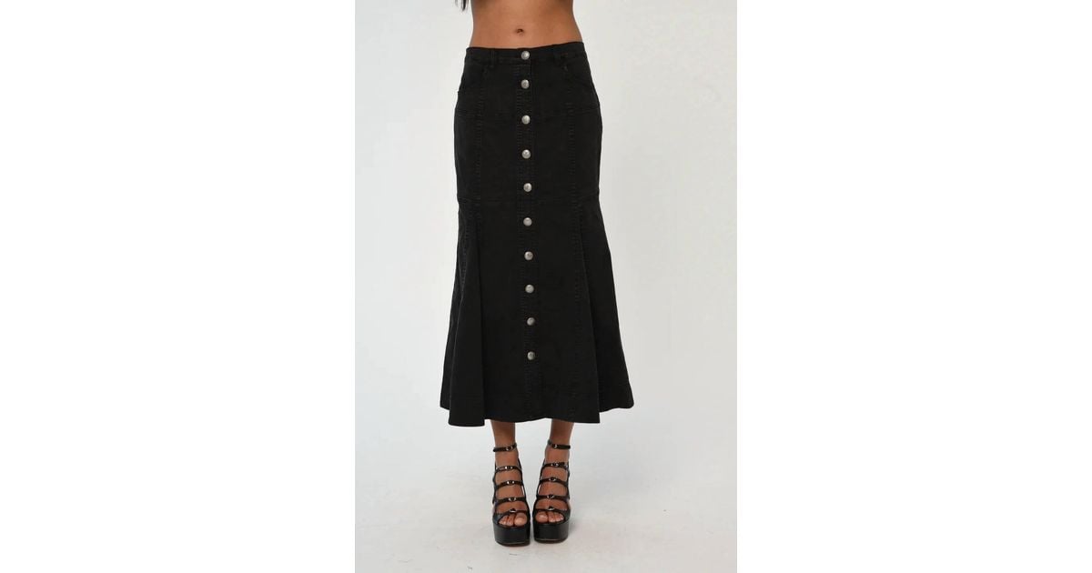 Label On Placket LOVE THE LABEL Romeo Skirt in Black | Lyst