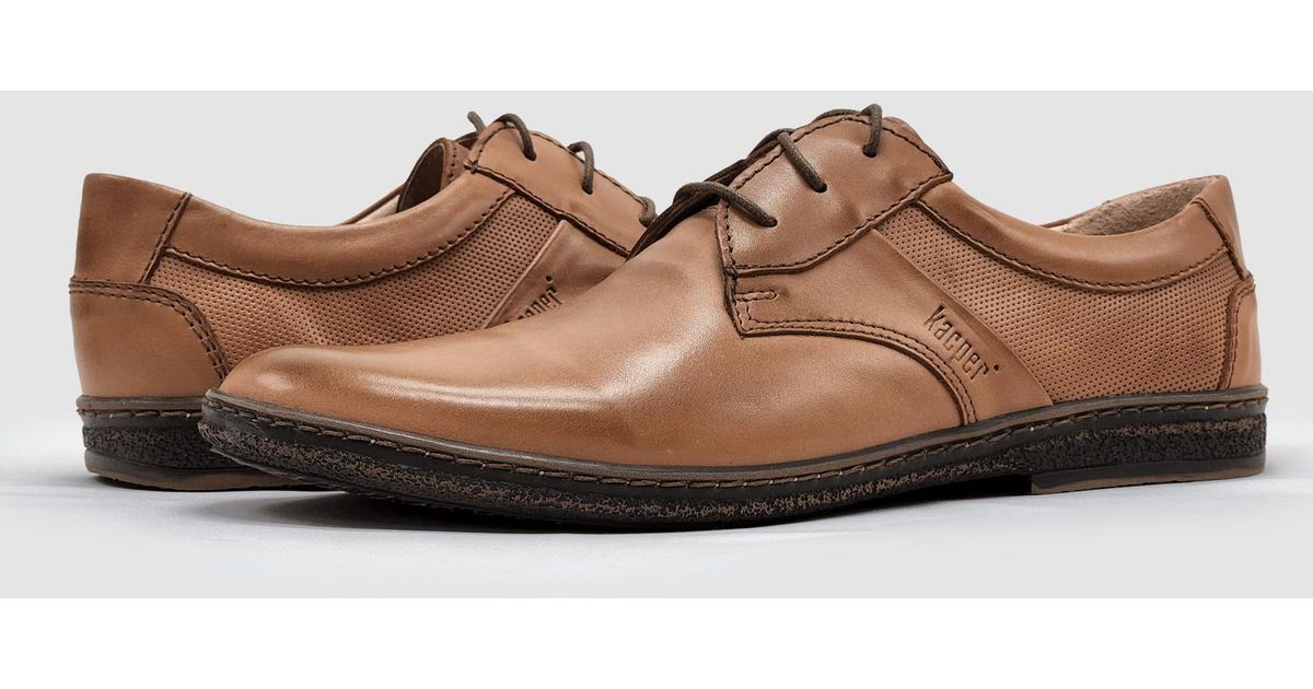 NEW KCR GROUP men\'s oxford leather dress shoes in brown Mens Exclusive Genuine Leather Cognac Brown Lace Up Cap Toe  main image 2