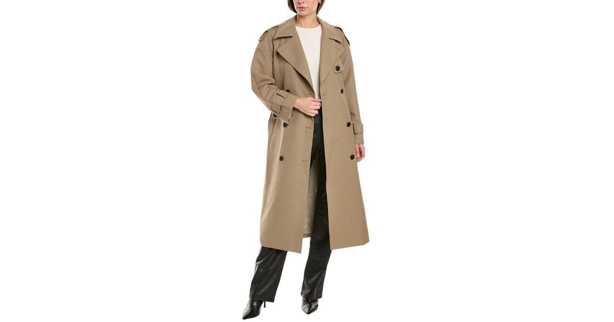 Reiss Daria Wool-Blend Trench Coat in Natural Lyst