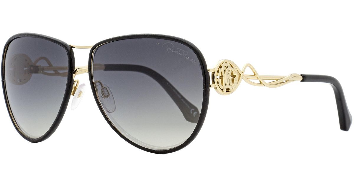 Roberto Cavalli Leather Sunglasses Rc1067 Gorgona Gold/black 61mm | Lyst