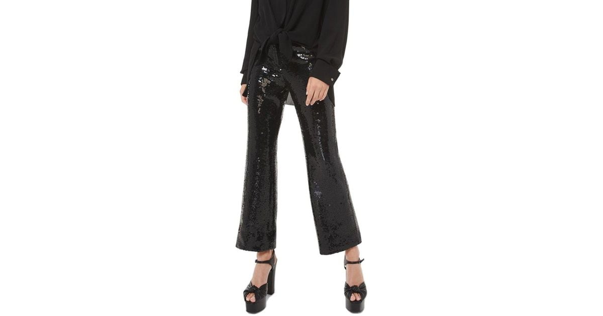Michael Kors Synthetic Sable Crop Flare Leg Pant in Black | Lyst