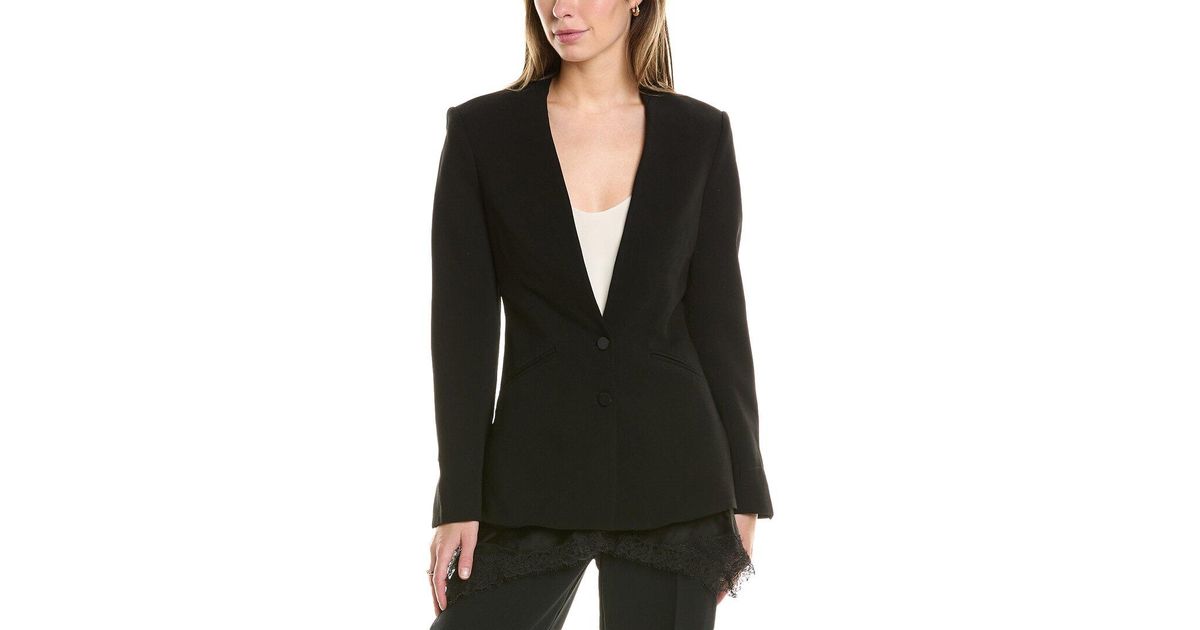 Jonathan Simkhai Allie Crepe Combo Basque Jacket in Black | Lyst