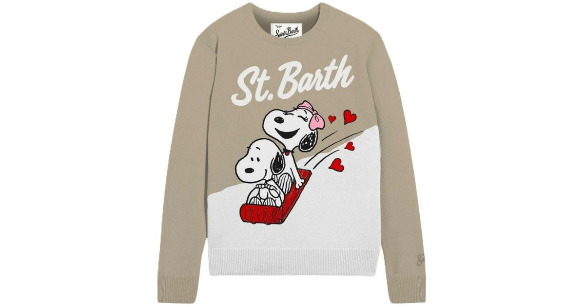 Diagonal In Riding MC2 Saint Barth Cartoon Dog Heart Playful Graphic Sweater in White | Lyst