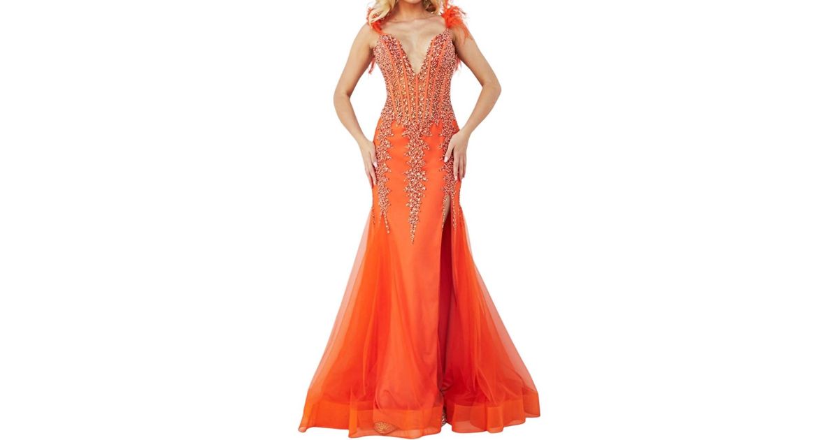 plus size mermaid formal dress La Femme Stretch Lace Plus Size Gown with Beading in Royal Blue at Nordstrom, Size 16W