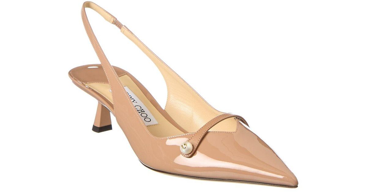 Jimmy Choo Leather Amita 45 Patent Pump in Pink Lyst