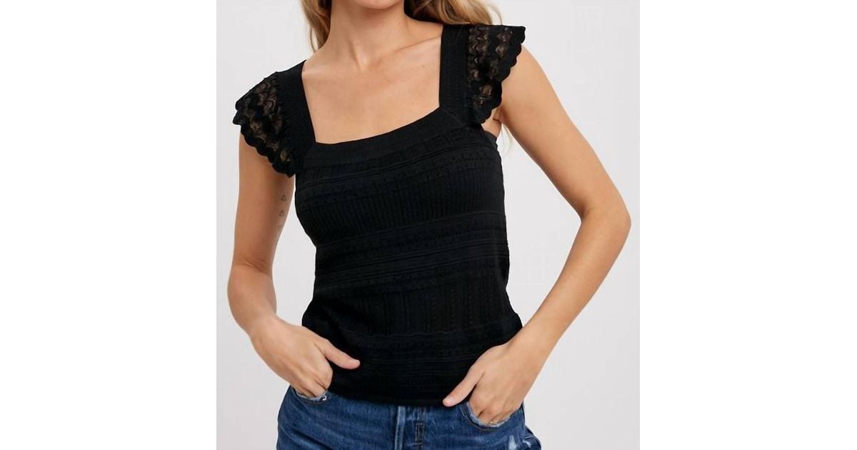 Ruffled Square Neck Wide Strap Tank main image 1