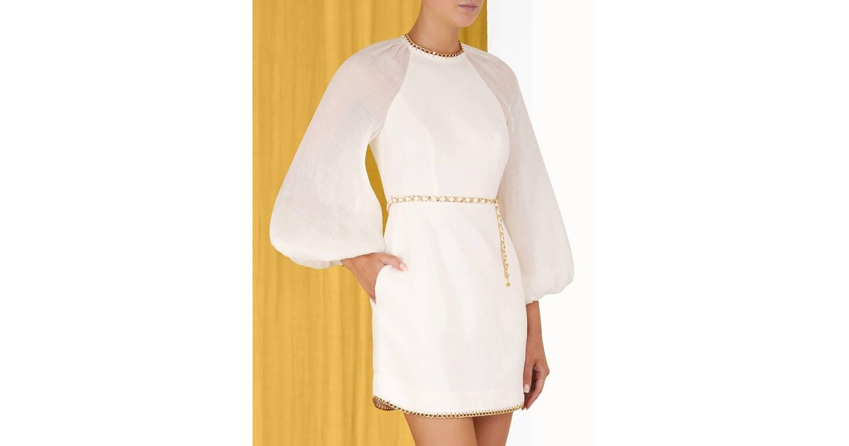 Zimmermann Rouleau Chain Mini Dress in Natural Lyst