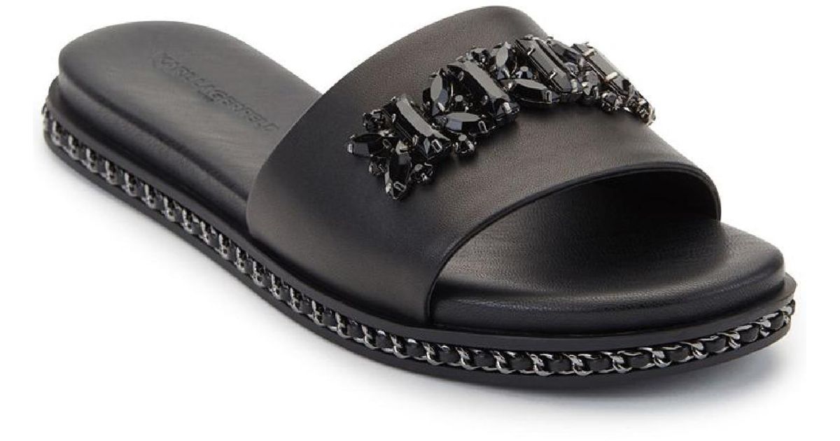 Karl Lagerfeld Bijou Embellished Flip-flops in Black | Lyst