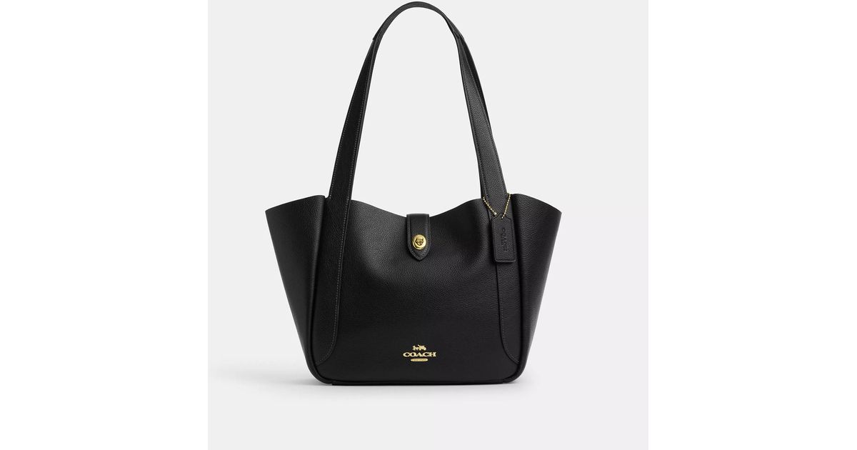 COACH Hadley Turnlock Tote Bag in Black | Lyst