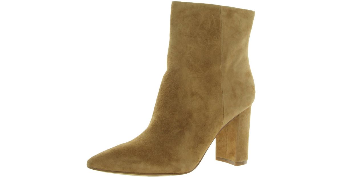 Marc Fisher Ulani Block Heel Ankle Boots in Natural | Lyst