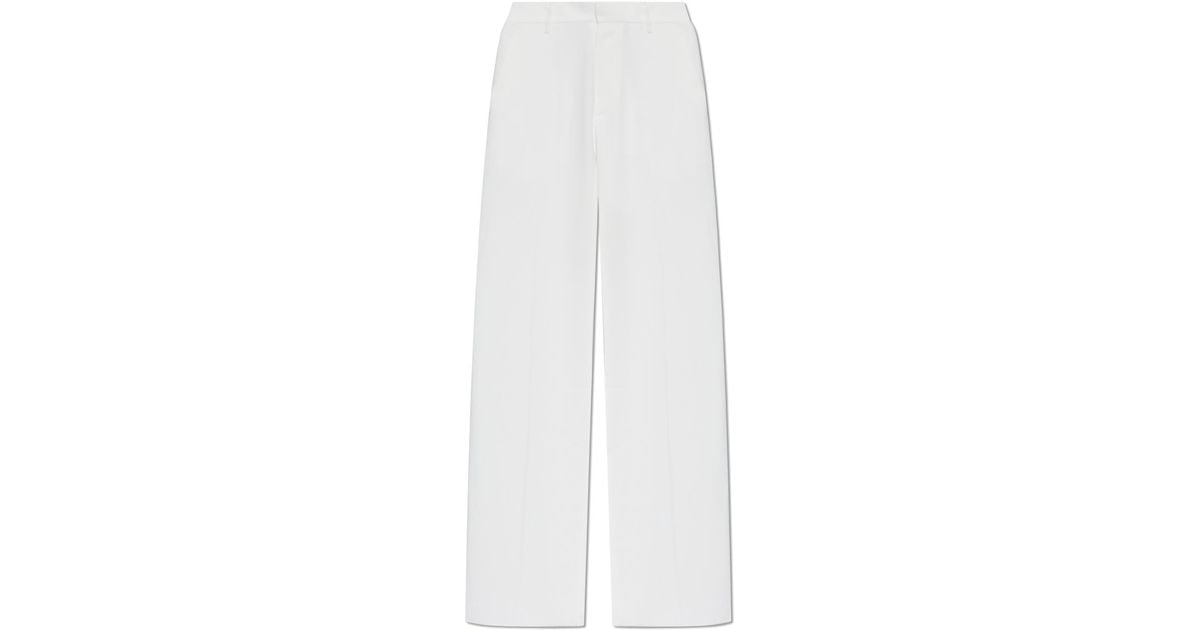 Color World Wide Sign DSquared² Wide-Leg Pleated Trousers in White | Lyst