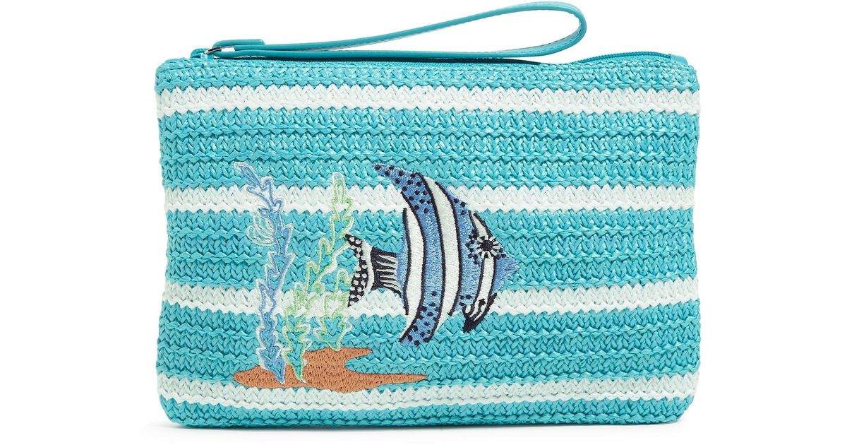 Vera Bradley Straw Wristlet in Blue Lyst