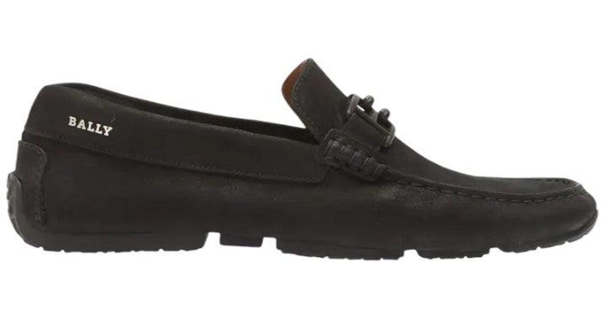 Bally - Men\'s black suede Loafers ABASA with metal hardware Bally  main image 2