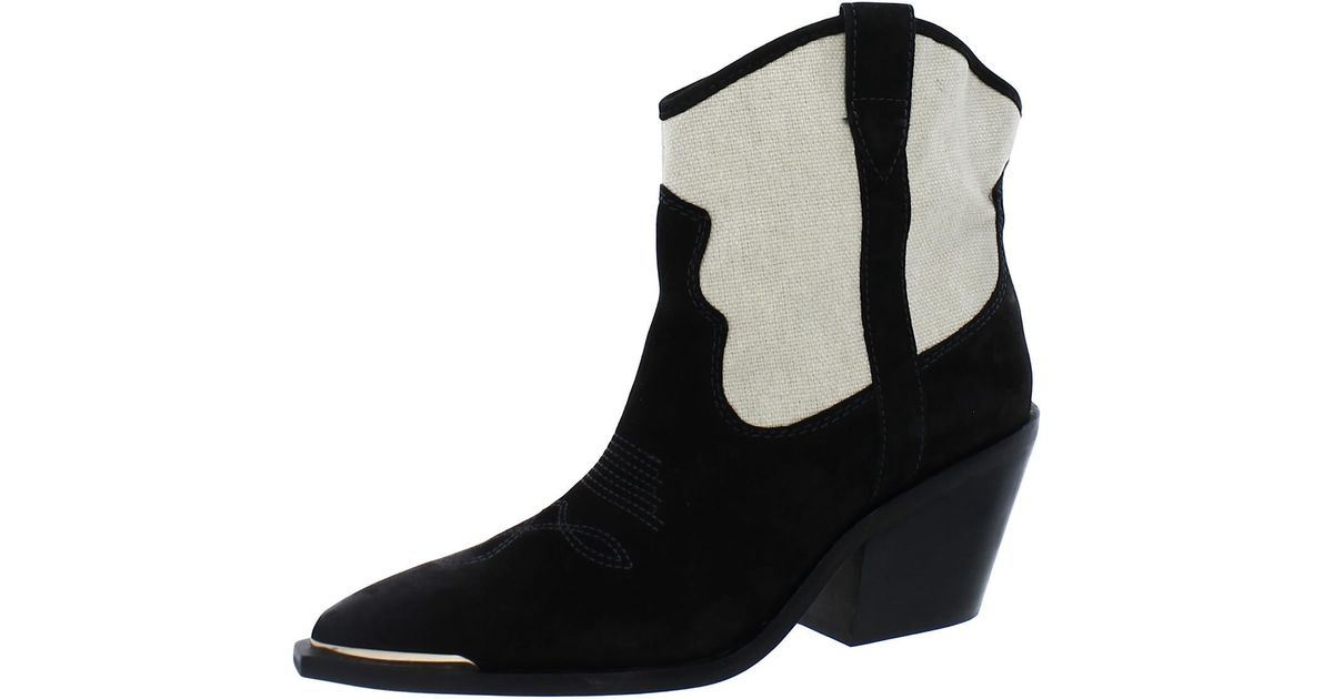 Dolce Vita Ankle Block Heel Cowboy, Western Boots in Black Lyst
