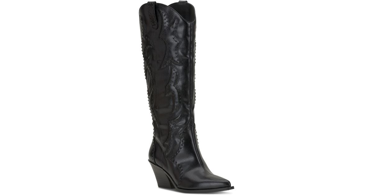 Jessica Simpson Zaikes2 Faux Leather Pointed Toe Cowboy Western Boots in Black Lyst