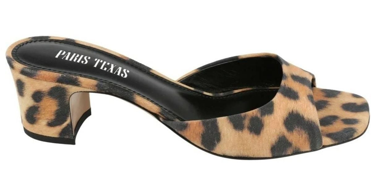 Paris Texas Leopard Print Lara Mules | Lyst