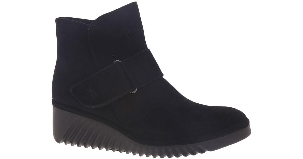 Fly London Labe Suede Wedge Ankle Boots in Black | Lyst