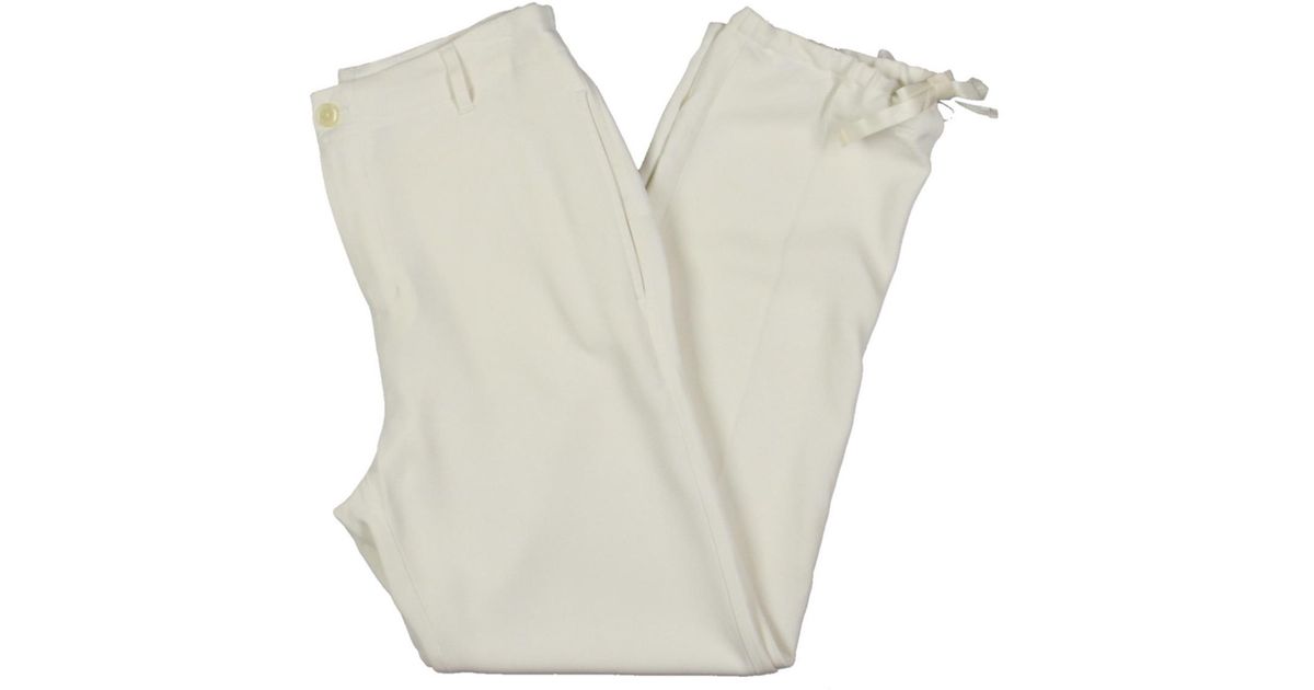 Lauren by Ralph Lauren High Rise Ankle Straight Leg Pants in Natural