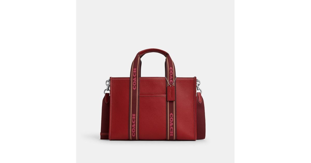 COACH Smith Tote Leather in Red Lyst