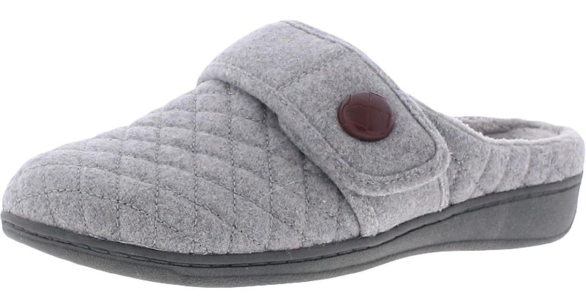 Vionic Carlin Quilted Slip On Mule Slippers in Gray Lyst